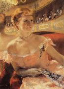 Mary Cassatt, Woman with a Pearl Necklace in a Loge for an impressionist exhibition in 1879